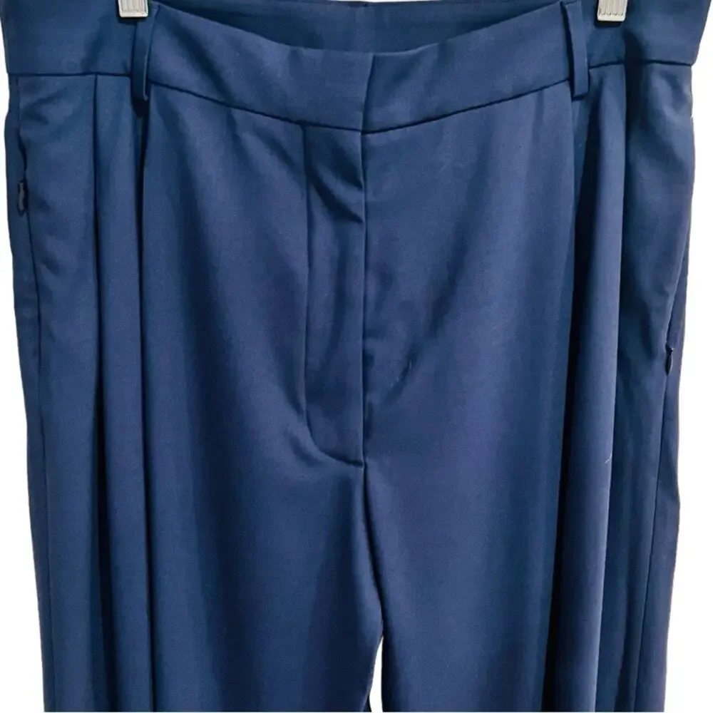FRAME High Waist Wide Leg Trousers in Blue Size 14 NWT